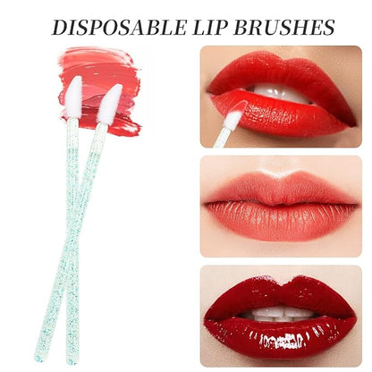 300 PCS/Sets Eyelash Extension Supplies Disposable Micro Swab Brush Match Eyebrow Spoolie Lip Brush Mascara Wand Applicator Mascara Applicator eyelashes Tool (all green handle)
