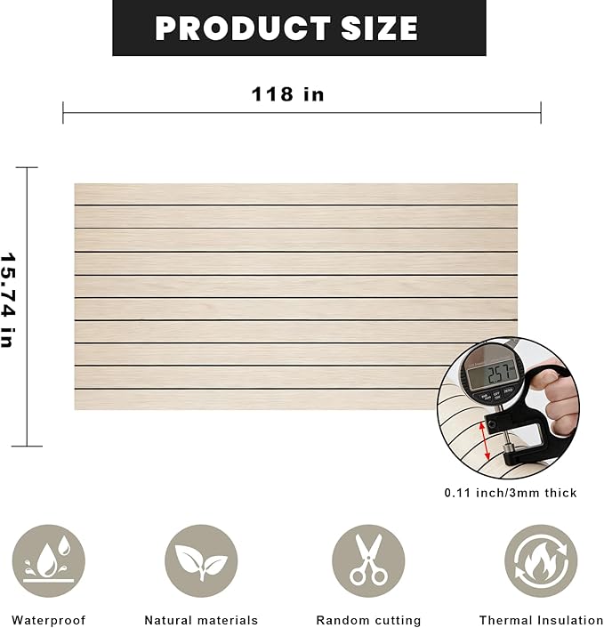 3D Wall Panels Peel and Stick – 15.74"x118" PVC Faux Wood Grain Texture, Self Adhesive Waterproof Wall Covering, DIY Accent Wall, Sofa Background Backsplash & Modern Home Decor, Covers 12.9 sq.ft