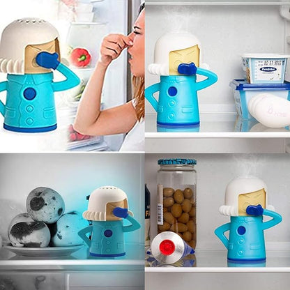 Abnaok Angry Mom Microwave Cleaner and Chilly Mama Fridge Deodoriser 2PCS Easily Clean in Minutes for Home or Office with English Manual