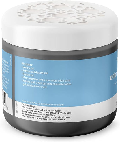 Amazon Basics Odor Eliminator, Gel, Activated Charcoal | Fragrance Free | 17 Oz | Pack of 2