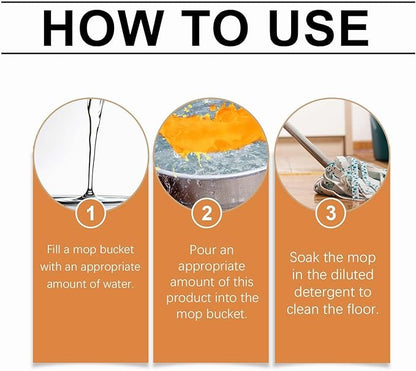 5 in 1 Floor Cleaner Polish - Hardwood Floor Cleaner for Mopping, Stain & Odor Remover, Natural Shine Restorer for Tile, Laminate, Kitchen, Bathroom Floors (1Pcs)