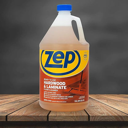 Zep Industrial Hardwood and Laminate Floor Cleaner - 1 Gallon - ZUHLF128 - Removes Spots, Stains and Scuffs. Cleans and Restores Shine