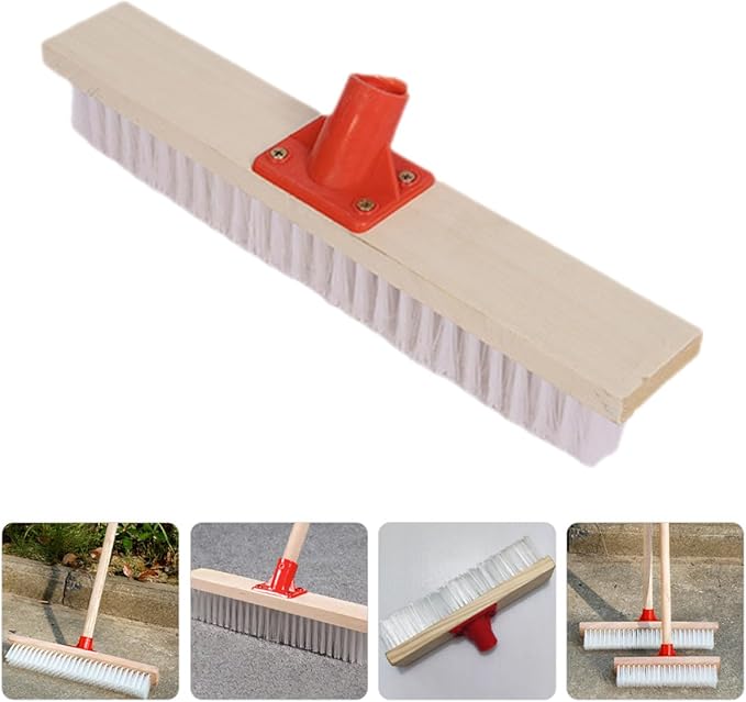 BESPORTBLE Hard Bristle Floor Scrub Brush with 40cm Long Handle, Sturdy Nylon Decking Brush for Patio, Bathroom, Outdoor and Carpet Cleaning