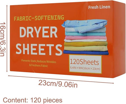 Scented Laundry Sheets, 16x23cm 120 Count Fabric Softening Tablets, Non-woven Material, Fragrance Infusions for Softening Wardrobe Fabrics