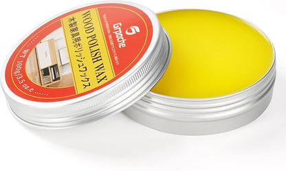 Wood Wax for Furniture, Paste Wax for Wood Floor Polish, Conditioner, Cleaner, Restorer, Protective Finish for Surfaces, Furniture Polish for Wooden Floors, Cabinets, Tables, Doors(3.5oz)