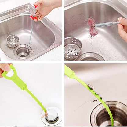 Drain Cleaner Tool, 6 Pack Hair Clog Remover for Sink, 24 Inch Tube Drain Cleaning Tool