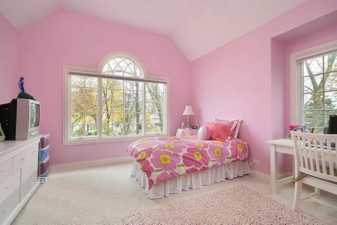 197"x17.7" Pink Wallpaper Solid Color Peel and Stick Wallpaper Pink Contact Paper Self-Adhesive Removable Wall Paper for Wall Covering Cabinet Countertop Vinyl Roll