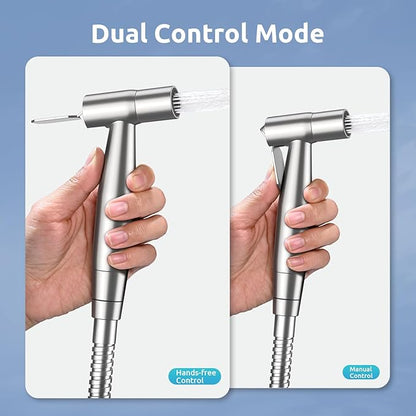Hands-Free Handheld Bidet Sprayer for Toilet, Muslim Shower Dual Control Mode Spray, Toilet Sprayer with Bidet Hose, Adjustable Bidets Attachment for Toilet for Feminine Wash