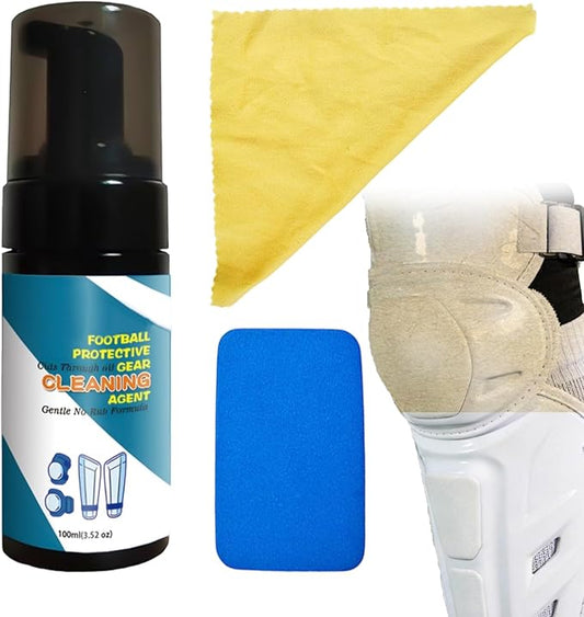 Soccer Gear Cleaning Foam – Sports Equipment Refresher Spray, Shin Guard Care Solution, Glove Wash Agent | Protective Pad Cleaner Formula for Football Training Accessories