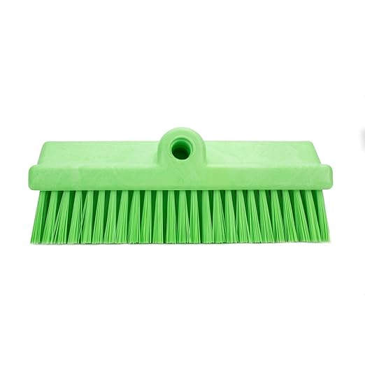 SPARTA 40423EC75 Plastic Floor Scrub Brush, Wall Brush, Equipment Brush With Nonabsorbent Bristles For Industrial Kitchens, Hospitals, Commercial Cleaning, 4 Inches, Lime, (Pack of 2)