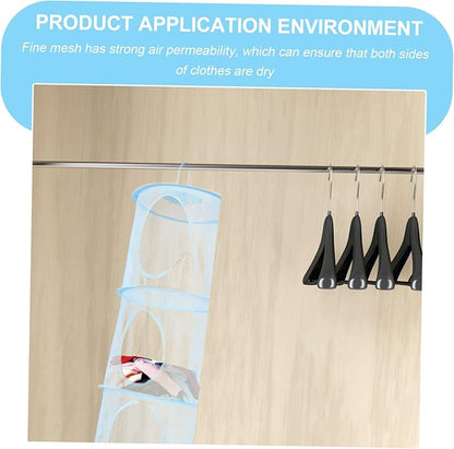 1pc Four Hanging Storage Basket for Clothes Plush Toys and Laundry Drying Breathable Design Space-saving Organizer