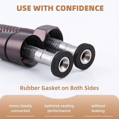 Angle Simple Handheld Shower Hose Replacement G 1/2 Thread Type, Stainless Steel Flexible Shower Head Hose Extra Long, 79 Inches, Oil Rubbed Bronze