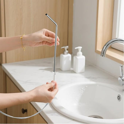 4 Pcs Extra Long Pipe Tube Cleaner Flexible Flexible Drain Brush with Soft Nylon Bristles Head Long Pipe Cleaners Fridge Drain Pipe Dredging Tool Drinking Straw Cleaner Brush 1m/39in