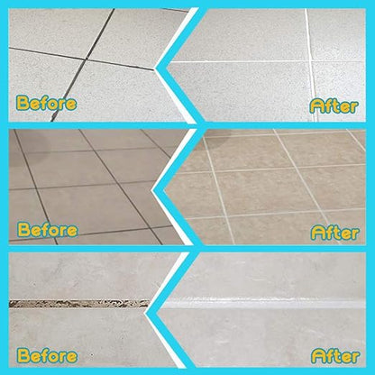 NADAMOO Grout Renew Pen White, 2 Large 20ml Paint Pens, Touch Up Repair Marker for Tile Gap Coating - Restore Grout Line, With 2 Replacement Nibs and 1 Cleaning Brush