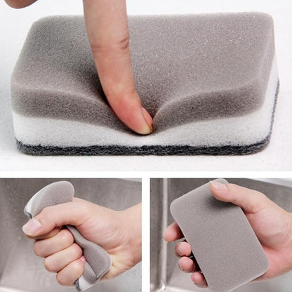 lasenersm 10 Pieces Dishwashing Sponge Kitchen Dishwashing Sponge Non Scratch Scouring Pad Non-Scratch Scouring Pad Non Scratch Sponge Double-Sided Cleaning Sponge Non-Scratch Scrub Sponge, Grey