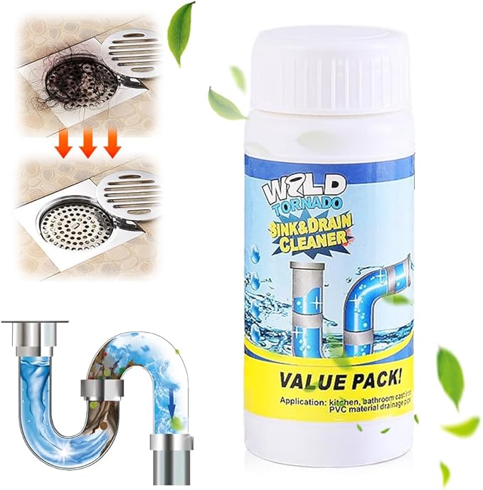 Sink Drain Cleaner, 2025 New Sink and Drain Cleaner, Powerful Sink and Drain Cleaner Powder Cleaning, Drain Cleaner Foam Cleaner, Powerful Pipe Dredging Agent for Home Kitchen Toilet (1)
