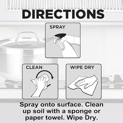 Gas Range Cleaner Degreaser,Effective Clean Up Kitchen Oil Stains,Grease & Grime Remover, Kitchen Cooktop Cleaning Spray, 4FL.OZ