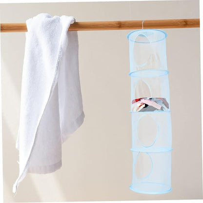1pc Four Hanging Storage Basket for Clothes Plush Toys and Laundry Drying Breathable Design Space-saving Organizer