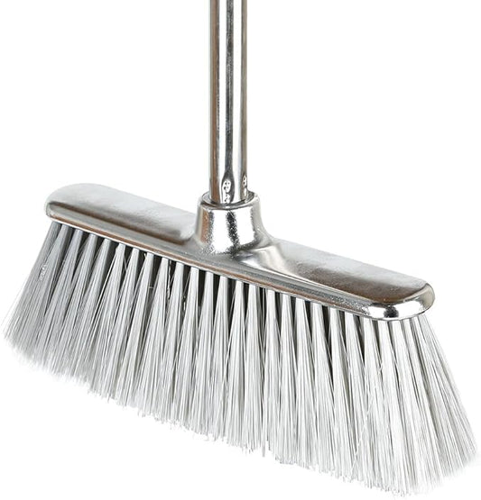 Indoor Soft Bristles Angle Sweeping Broom with Long Handle for Kitchen Hardwood Floor Cleaning (Broom)