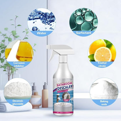 Bathroom Descaler Cleaner, 2025 Upgraded Multipurpose Stubborn Stains Cleaner, Bathroom Descaler Cleaners, Bathrooms Cleaning Foam Spray for Kitchen Bath Sink Glass (1) (1)
