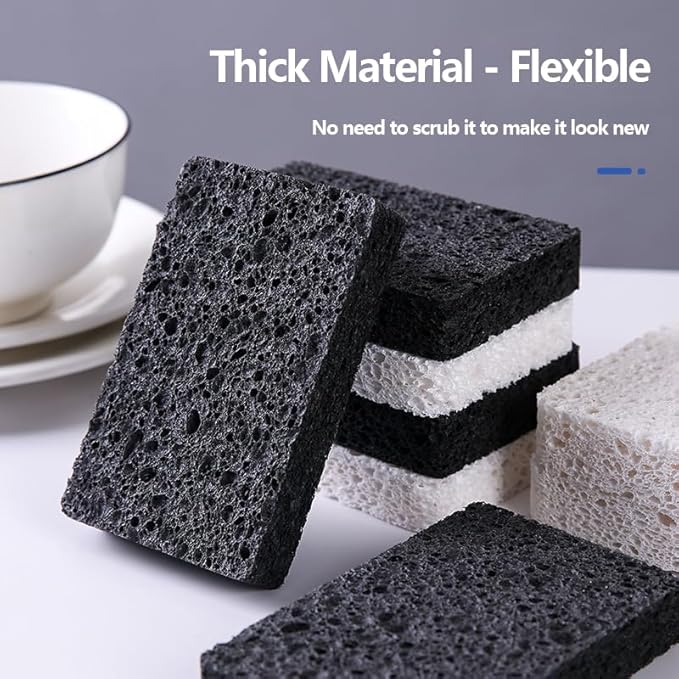 36 - Pack Non-Scratch Scrub Sponges - Sponges for Dishes and Washing Dishes, Cleaning Sponges for Kitchen Home and More（Black&White）