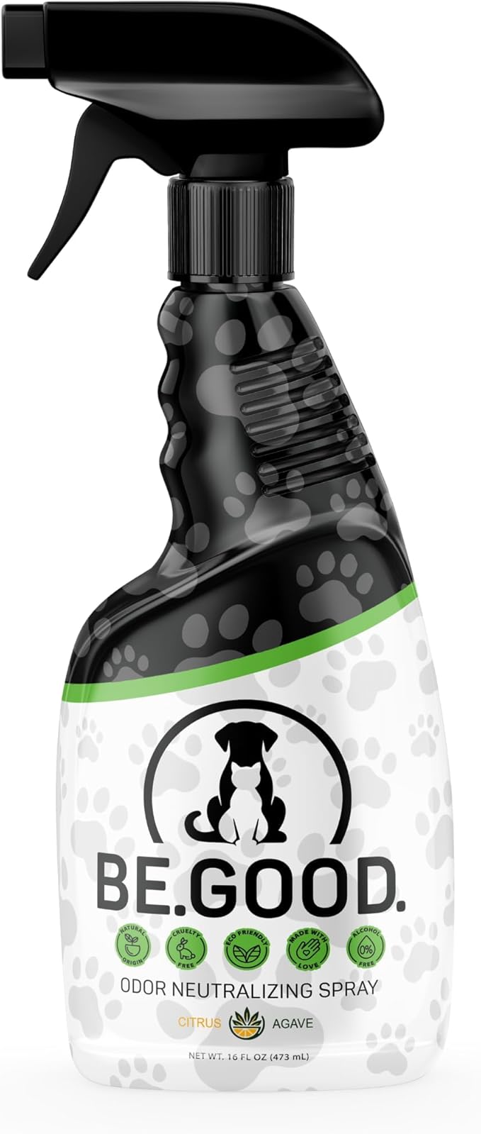 Pet Odor Eliminator Spray for Dog & Cat Urine – Powerful Odor Remover for Carpet, Couch, Upholstery & Car – Natural Non-Toxic, Long Lasting Fresh Scent – 16oz (Citrus Agave)