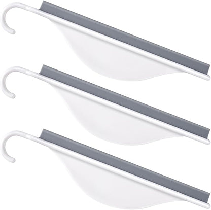 Nuorest 3 pcs Tiny Shower Mirror Squeegee for Bathroom, Window Squeegees for Shower Doors, White Window Wiper Scraper Cleaner Tool, All-Purpose Cleaning Tool for Window, Door, Coutertop, Mirror