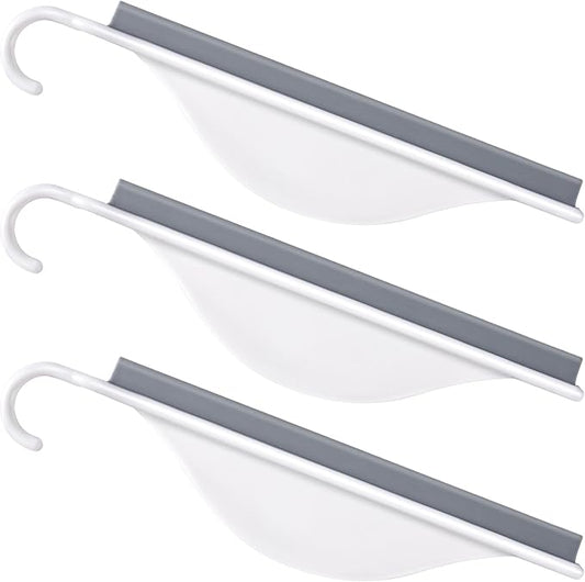 Nuorest 3 pcs Tiny Shower Mirror Squeegee for Bathroom, Window Squeegees for Shower Doors, White Window Wiper Scraper Cleaner Tool, All-Purpose Cleaning Tool for Window, Door, Coutertop, Mirror