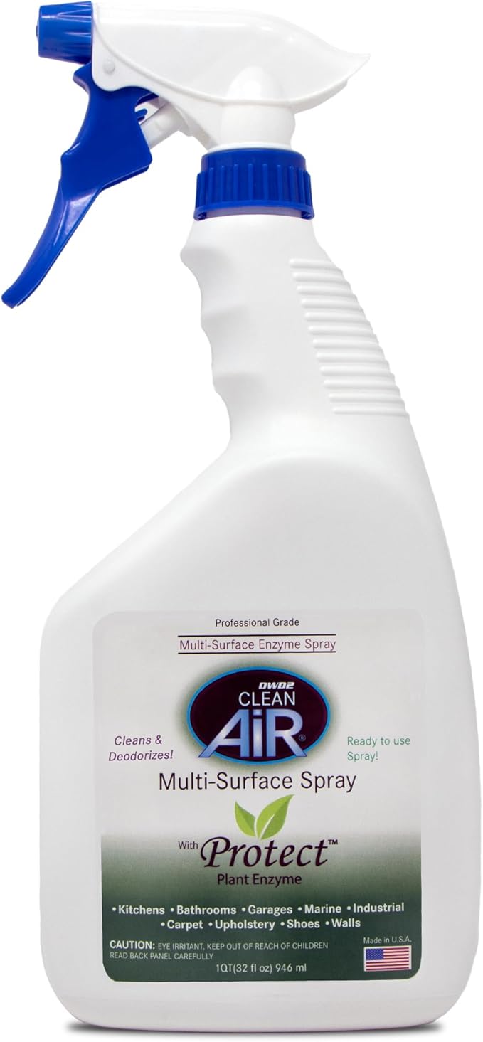 DWD2 Protect Multi-Surface Odor Control Spray 32 oz – Plant-Derived Formula for Hard & Soft Surfaces, Non-Toxic Indoor Freshening Solution for Home, Office & Commercial Spaces