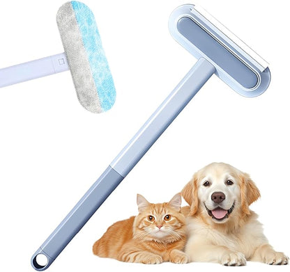 Auiepet Multifunctional Pet Hair Remover, 2025 Upgrade 4 in 1 Pet Hair Removal Tool with 17inch Long Handle, Washable Cat Hair Remover Brush for Furniture, Couch, Carpet, Clothes and Bedding (1Pcs)