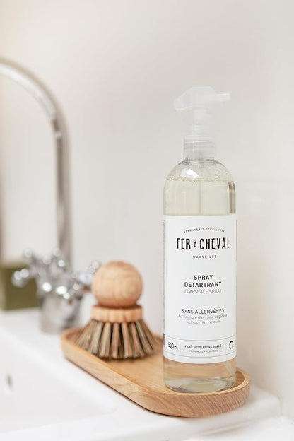 Fer à Cheval Bathroom Limescale Spray 500 ml/ 16.9 fl oz, 4-in-1 Cleaner with Natural Ingredients