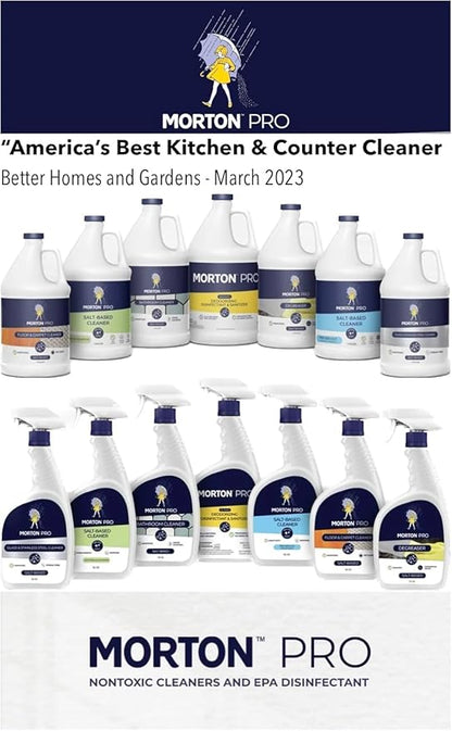 Morton Pro - Kitchen & Countertop HOCl Cleaning Spray, Salt-Based, Certified Non-Toxic & Food Contact Safe Everyday Cleaner (1 Gallon Bottle)