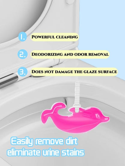 Hanging Dolphin Gel Toilet Bowl Cleaner Deodorizer Long-Lasting Fragrance Automatic Toilet Freshener for Odor Elimination & Stain Removal (Orange+Green+Pink+Blue 4 Pack)
