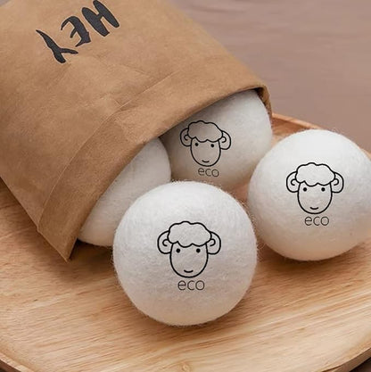 6-Pack Wool Dryer Balls Reusable Laundry Balls for Dryer Natural Fabric Softeners and Wrinkle Release, Organic and Eco Wool Dryer Ball for Pet Hair Removal, Dryer Sheets, Drying Ball
