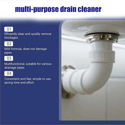 Multi-Purpose Drain Cleaner, Professional Grade Drain Opener & Hair Remover, Toilet Drains Cleaner Foam, Powerful Drains Unblocker for Shower, Tub, Bathroom & Kitchen Sink (2pcs)