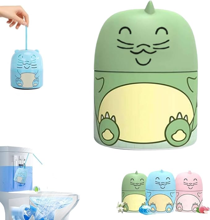 Toilet Cleaner & Toilet Deodorizer Wonder, Toilets Bowl Cleaner Bottle, with Cute Dinosaur Design, 2 in 1 Efficient Cleaning and Deodorization, Long-Lasting Fragrance, for Bathroom, House (Green)