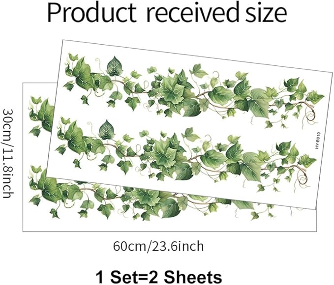 3D Wall Stickers DIY Flower Wall Decal Removable Waterproof Wall Art Decor for Bedroom Living Room Offices Home Decoration (Green Leafy)