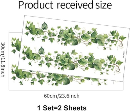 3D Wall Stickers DIY Flower Wall Decal Removable Waterproof Wall Art Decor for Bedroom Living Room Offices Home Decoration (Green Leafy)
