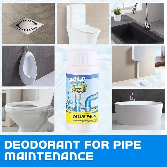 Sink Drain Cleaner, 2025 New Sink and Drains Cleaner, Multi-functional Sink and Drains Cleaner Powder Cleaning, Drain Cleaner Foam Cleaner, Powerful Pipe Dredging Agent for Home Kitchen Toilet (1PC)