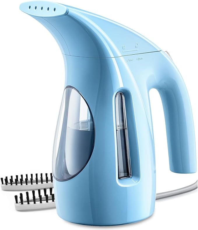 HiLIFE Steamer for Clothes, Portable Handheld Design, 240ml Big Capacity, 700W, Strong Penetrating Steam, Removes Wrinkle, for Home, Office(ONLY FOR 120V) (Blue)