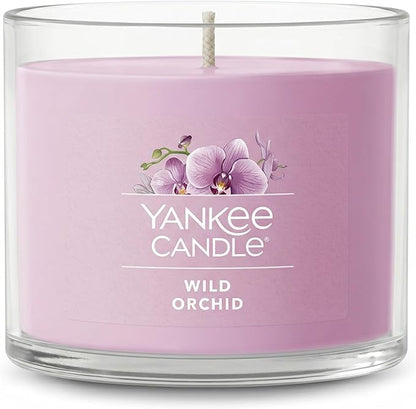 Yankee Candle Mini Jar Candles, Wild Orchid Scented, Pink Soy Wax Blend for Long Lasting Home Fragrance and Decorative Table Accents, 1.3 Ounce (Pack of 12)