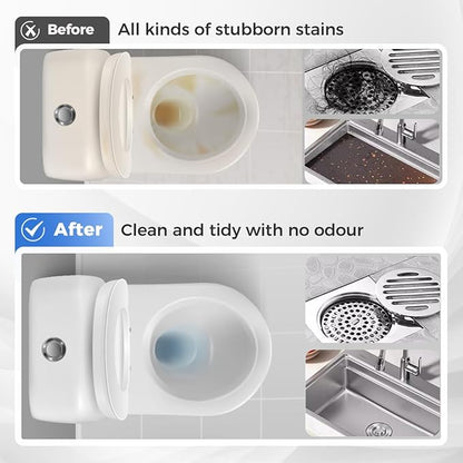 2026 New Sink Drain Cleaner, Multi-functional Sink and Drain Cleaner Powder Cleaning, Drains Cleaner Foam Cleaner, Powerful Pipe Dredging Agent for Kitchen Toilet (2Pcs)