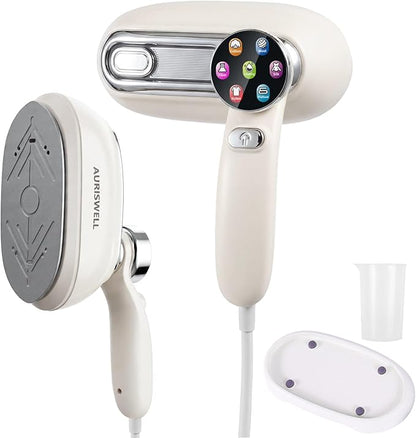 Handheld Steamer for Clothes, 1200W Portable 2-in-1 Garment Steamer & Travel Iron with 7 Modes, 180° Rotatable Handle, Fast 8s Heat-Up, Visual Panel & Self-Clean, 160ml for Home