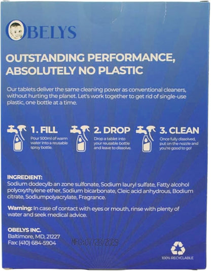All-Purpose Cleaner Tablets - 12 Pack - Non-Toxic, Eco-Friendly Concentrate for Powerful Cleaning and Odor Neutralization