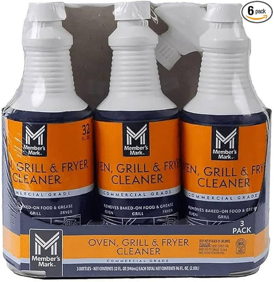 Commercial Oven, Grill & Fryer Cleaner – 32 oz (6-Pack, 192 oz Total) | Heavy-Duty Degreaser for Professional Kitchens