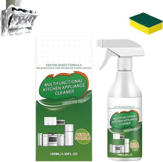 Multi-purpose Enzyme Foam Cleaner, Heavy Oil Stain Cleaner, Multipurpose Kitchen Appliance Cleaner Spray, Gentle Formula for Appliances Countertops Range Hoods (1pcs)