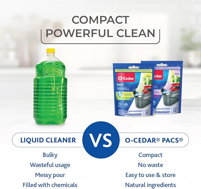 O-Cedar EasyWring Microfiber Spin Mop & Bucket Floor Cleaning System + 2 Extra Mop Head Replacements with Citrus and Lavender Pacs (Variety Pack)