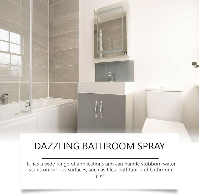 Powerful Bathroom Cleaner Spray, Hard Water Stain Remover & Descaler Foam for Shower, Tile, Glass, Scrubbing Bubbles Formula, All-Purpose Bathroom Cleaning Supplies