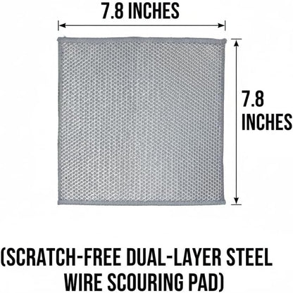 16 Pack Double-Layer Stainless Steel Dishcloths - Non-Scratch Wire Cleaning Rags, Reusablediamond Weave Scrubber Cloths for Dishes, Cookware, Sinks, Stove Tops - 7.8 x 7.8 Inches