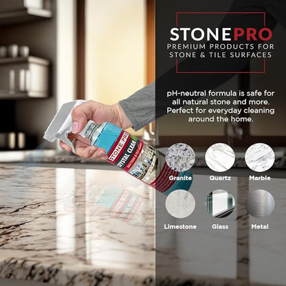 Stone Pro Crystal Clean - Surface Cleaner & Sealer, Concentrate 128 oz Gallon